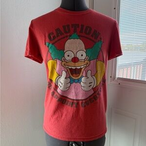Red Graphic Tee with Clown Print